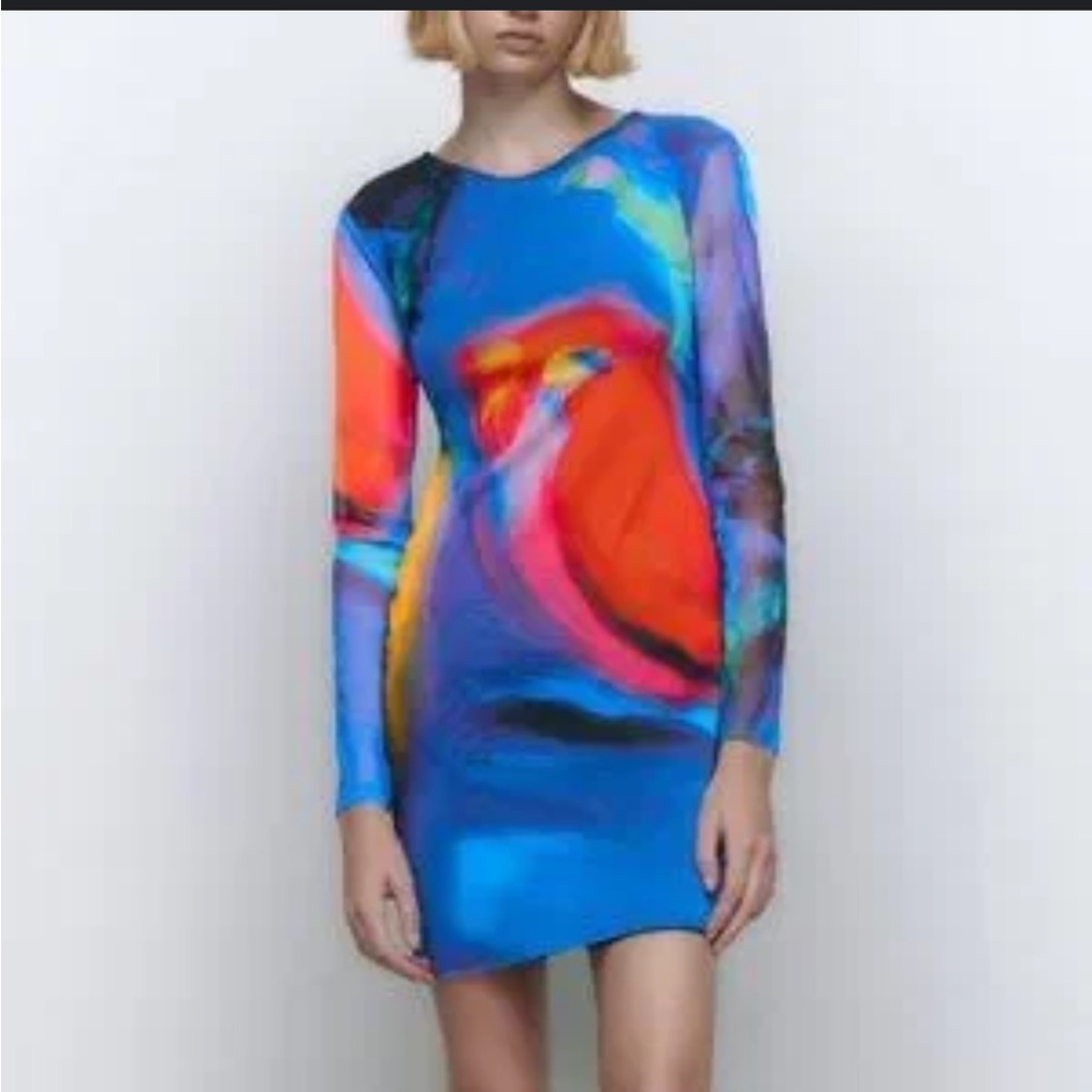 Zara Vibrant Long Sleeve Dress